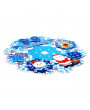 Iris 3D karácsonyi koszorú mintás/39x39cm karton/kék dekoráció