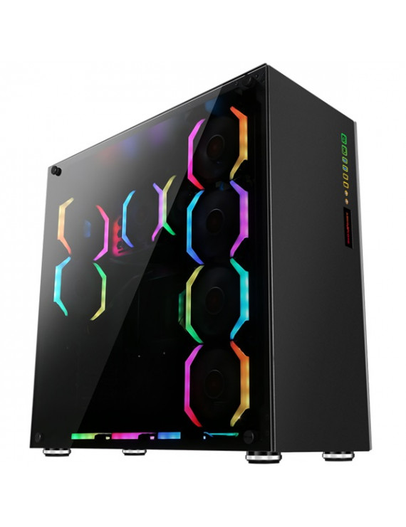 ABKONCORE Ramesses 760 RGB fekete ablakos (Táp nélküli) számítógép ház