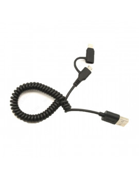 AWEI CL-53 1m/2 az 1-ben USB - micro USB/fekete Lightning kábel