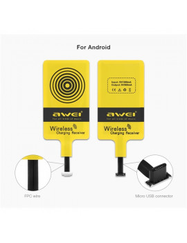 AWEI S7 Androidos telefonokhoz vezetéknélküli töltő adapter