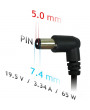 Akyga AK-ND-05 19,5V/3,34A/65W 7,4x5mm DELL notebook hálózati töltő