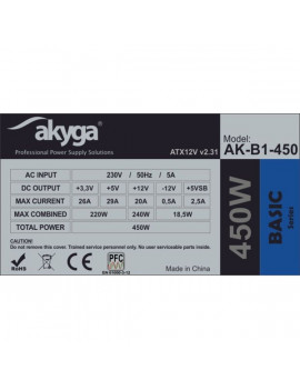 Akyga Basic 450W (AK-B1-450) tápegység