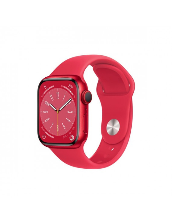 Apple Watch S8 Cellular (41mm) (PRODUCT)RED alumínium tok, (PRODUCT)RED sportszíjas okosóra