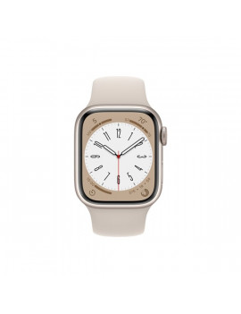 Apple Watch S8 Cellular (41mm) fehér alumínium tok, fehér sportszíjas okosóra