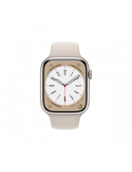 Apple Watch S8 Cellular (45mm) fehér alumínium tok, fehér sportszíjas okosóra