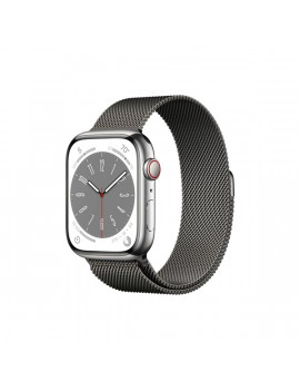 Apple Watch S8 Cellular (45mm) grafit rozsdamentes acél tok, grafit milánói szíjas okosóra