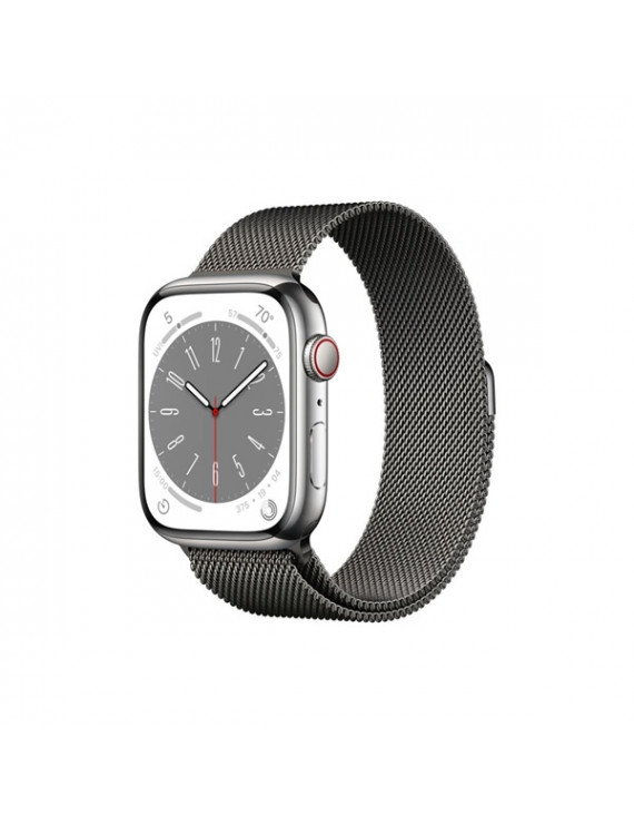 Apple Watch S8 Cellular (45mm) grafit rozsdamentes acél tok, grafit milánói szíjas okosóra