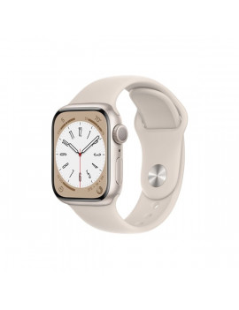 Apple Watch S8 GPS-es (41mm) fehér alumínium tok, fehér sportszíjas okosóra