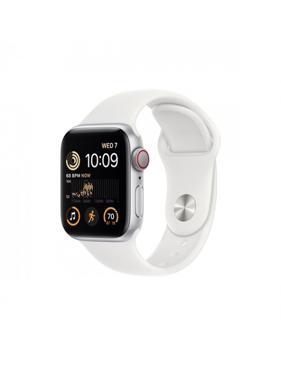 Apple Watch SE2 Cellular (40mm) ezüst alumínium tok, fehér sportszíjas okosóra