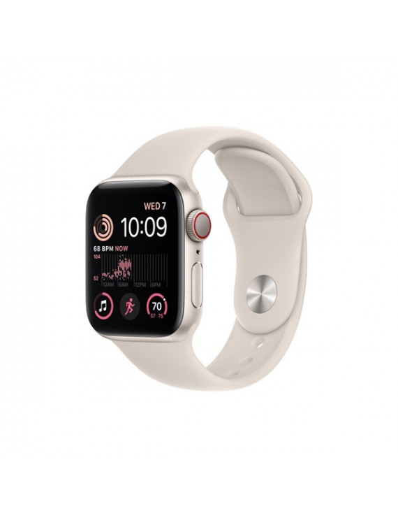 Apple Watch SE2 Cellular (40mm) fehér alumínium tok, fehér sportszíjas okosóra