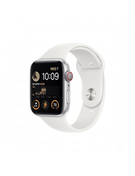 Apple Watch SE2 Cellular (44mm) ezüst alumínium tok, fehér sportszíjas okosóra