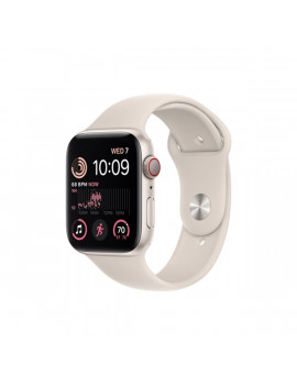 Apple Watch SE2 Cellular (44mm) fehér alumínium tok, fehér sportszíjas okosóra