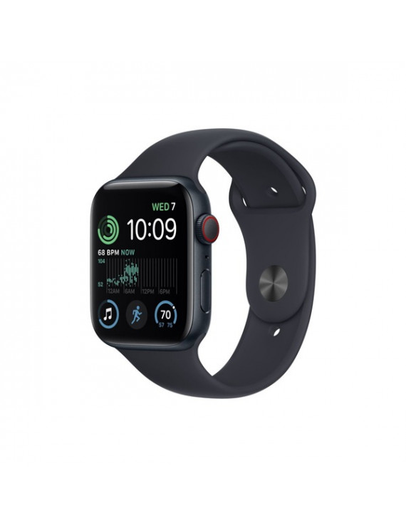 Apple Watch SE2 Cellular (44mm) fekete alumínium tok, fekete sportszíjas okosóra