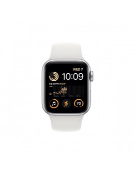 Apple Watch SE2 GPS-es (40mm) ezüst alumínium tok, fehér sportszíjas okosóra