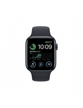 Apple Watch SE2 GPS-es (44mm) fekete alumínium tok, fekete sportszíjas okosóra
