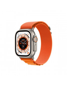 Apple Watch Ultra Cellular (49mm) ezüst titánium tok, narancs alpesi pánt (S) okosóra