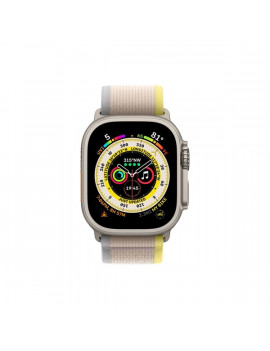 Apple Watch Ultra Cellular (49mm) ezüst titánium tok, sárga/bézs terep pánt (M/L) okosóra