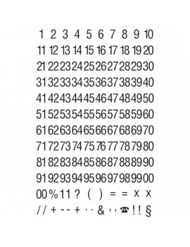 Avery 3721 21pt számok fehér fólián fekete matrica