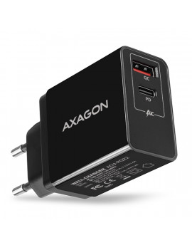 Axagon ACU-PQ22 QC3.0 + USB-C fekete fali töltő