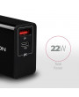 Axagon ACU-PQ22 QC3.0 + USB-C fekete fali töltő