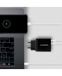 Axagon ACU-PQ22 QC3.0 + USB-C fekete fali töltő