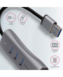 Axagon HMA-GL3AP 3 portos USB3.2. Gen 2 ezüst HUB Gigabit LAN porttal