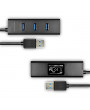 Axagon HUE-S2BL 4 portos USB3.0 gyorstöltő hosszú kábeles HUB