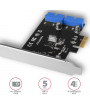 Axagon PCEU-034VL 4 db belső USB3.2 portos 1 sávos PCI-Express kártya