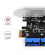 Axagon PCEU-034VL 4 db belső USB3.2 portos 1 sávos PCI-Express kártya