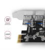 Axagon PCEU-430VL 4 db külső USB3.2 portos 1 sávos PCI-Express kártya