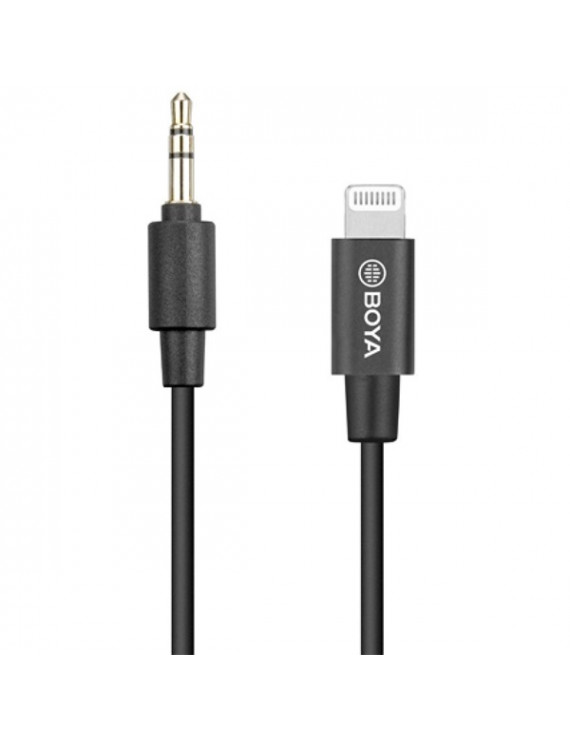 BOYA BY-K1 3,5mm 20cm jack apa - Lightning apa átalakító kábel