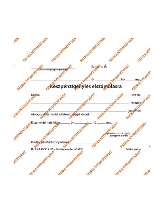 B.13-134/V A6 50x2 fekvő 