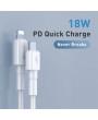 Baseus 1m Lightning mini > USB Type-C PD 18W fehér töltő- és adatkábel