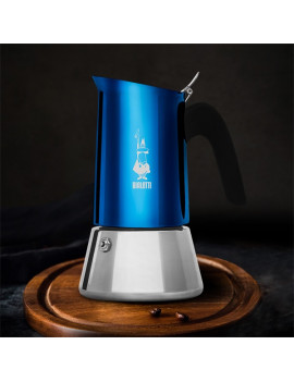 Bialetti Venus 4 személyes ezüst-kék kotyogós kávéfőző