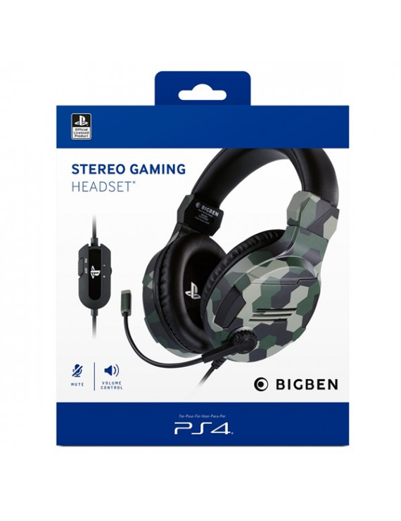 BigBen V3 PS4/PC sztereo zöld gamer headset