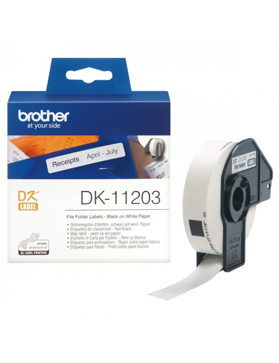 Brother DK-11203 fehér alapon fekete 17x87mm 400db címke/tekercses szalag