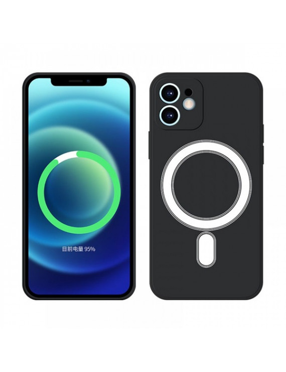 Cellect CEL-MAGSAFEIPH12PMBK iPhone 12 Pro Max fekete mágneses szilikon tok