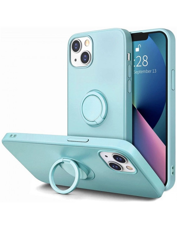 Cellect CEL-RINGIPH1361P-T iPhone 13 Pro türkizkék szilikon hátlap gyűrűvel