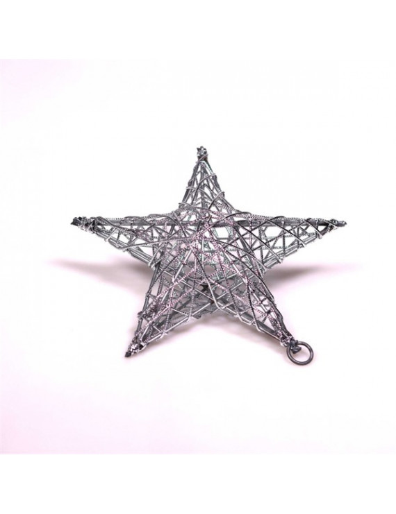 Iris Csillag alakú 15cm/ezüst színű festett fém dekoráció