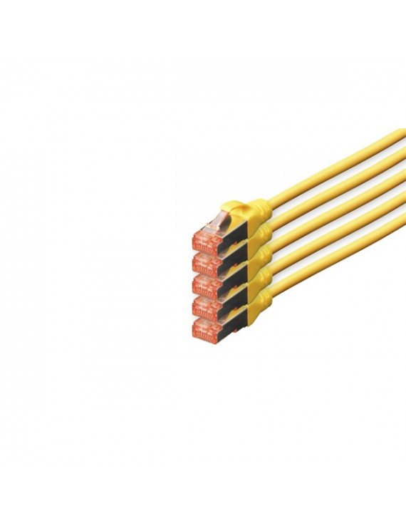 DIGITUS CAT6 S-FTP LSZH 10m 5-ös csomag sárga patch kábel