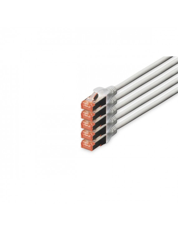 DIGITUS CAT6 S-FTP LSZH 15m 5-ös csomag szürke patch kábel