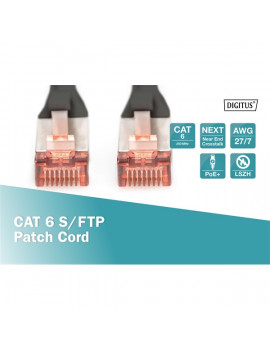DIGITUS CAT6 S-FTP LSZH 1m fekete patch kábel