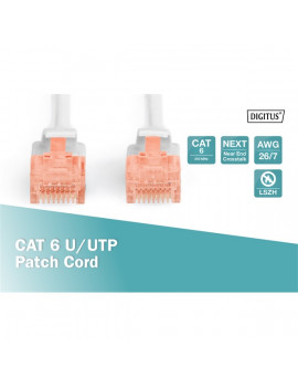 DIGITUS CAT6 U/UTP LSZH 0,25m szürke patch kábel