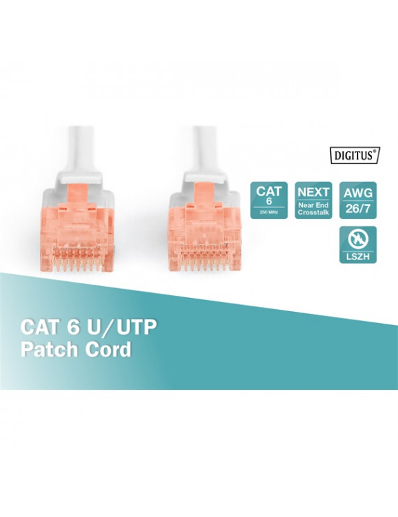 DIGITUS CAT6 U/UTP LSZH 0,25m szürke patch kábel