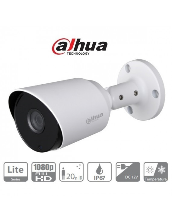 Dahua HAC-HFW1200T kültéri, 2MP, 2,8mm, IR20m, 4in1 HD analóg csőkamera