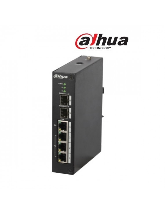 Dahua PFS3206-4P-96 3x 10/100(PoE+/PoE)+1x gigabit(HighPoE/PoE+/PoE)+2x SFP uplink, 96W PoE switch