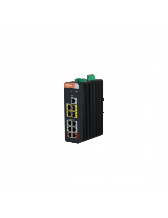 Dahua PFS4410-6GT-DP-V2 2x100/1000 (HighPoE/PoE+/PoE)+4x 100/1000 (PoE)+4xSFP uplink 120W menedzselhető PoE switch