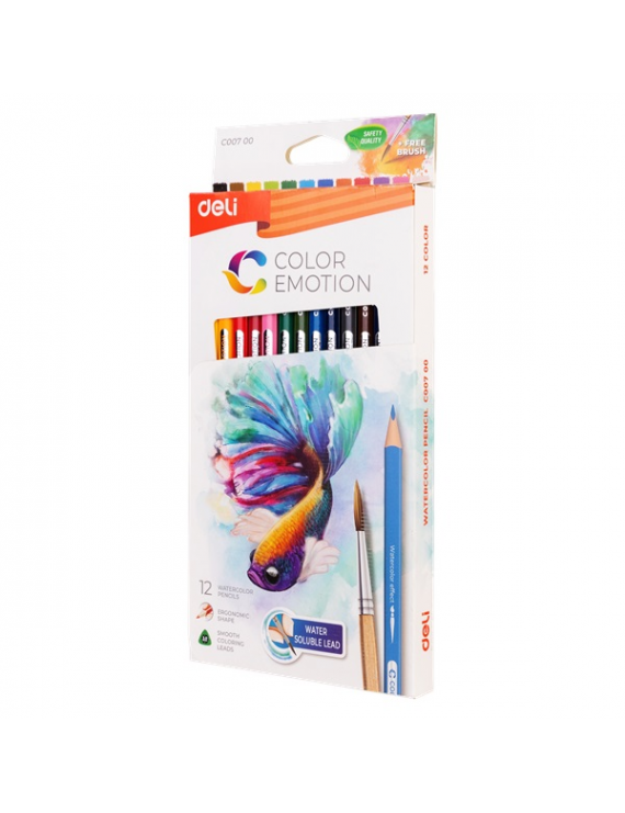 Deli Color Emotion 12db/csomag akvarellceruza készlet