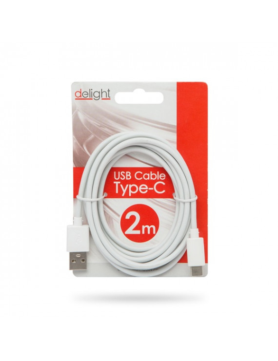 Delight 2m fehér USB Type-C adatkábel
