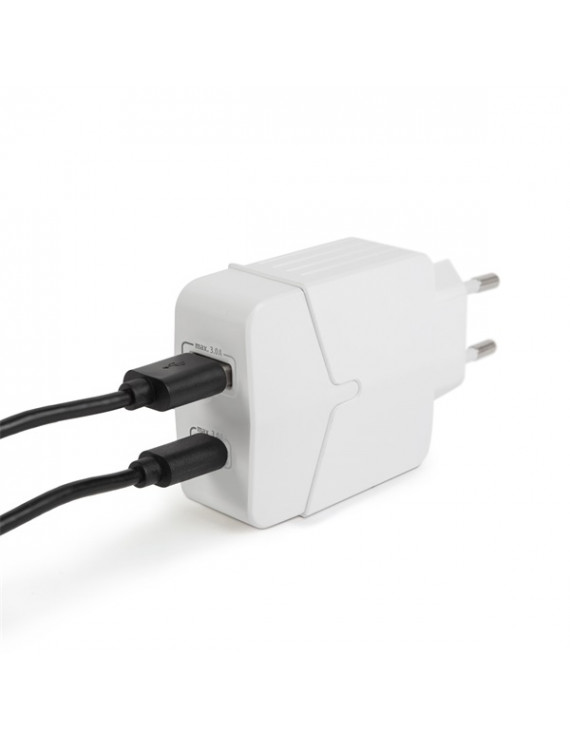 Delight 55044WH hálózati adapter USB + Type-C PD18W gyorstöltéssel fehér